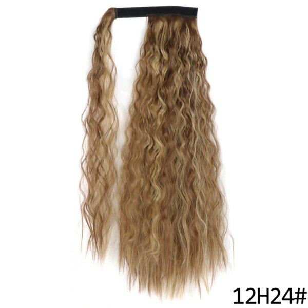 extension cheveux synthétiques à clipser, queue de cheval longue et lisse