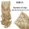 extension cheveux synthétiques longues lisses, 16 Clips