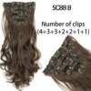extension cheveux synthétiques longues lisses, 16 Clips