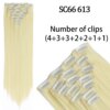 extension cheveux synthétiques longues lisses, 16 Clips