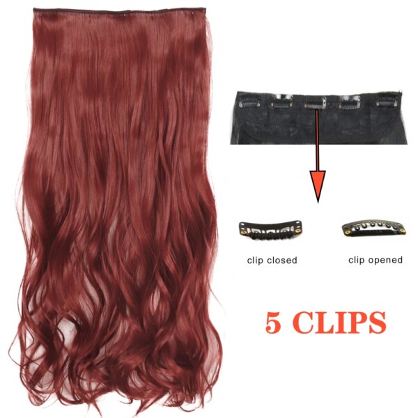 extension cheveux synthétiques lisses et longues