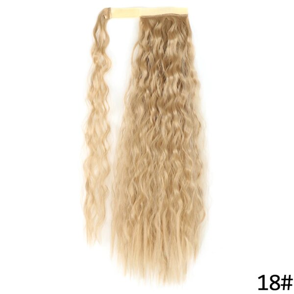 extension cheveux synthétiques à clipser, queue de cheval longue et lisse