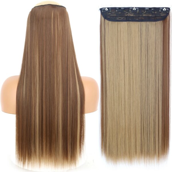 extension cheveux synthétiques de 32 pouces, postiche en Fiber