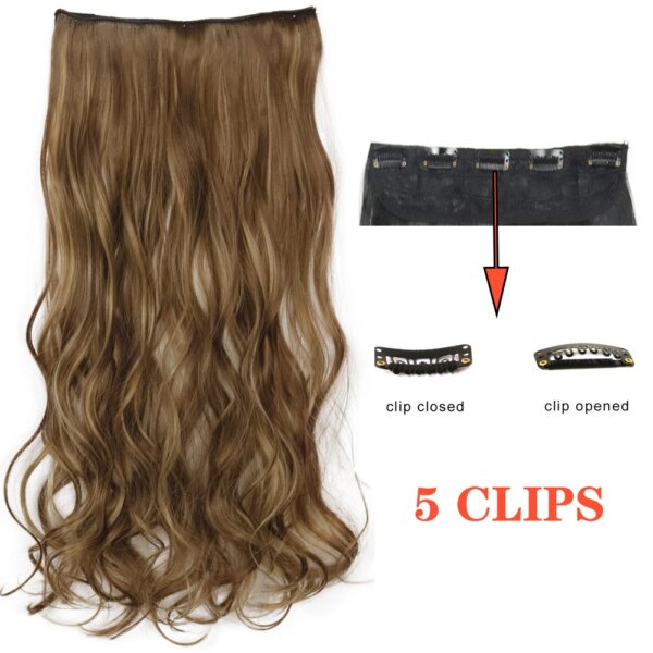 extension cheveux synthétiques lisses et longues