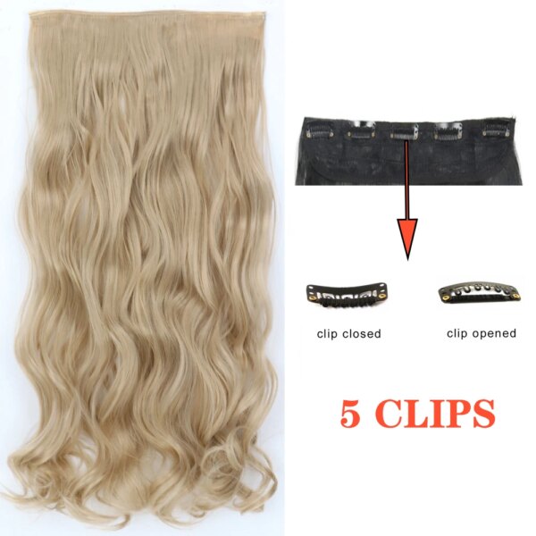 extension cheveux synthétiques lisses et longues