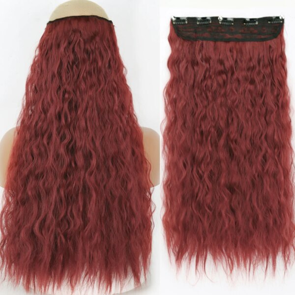extension cheveux synthétiques de 32 pouces, postiche en Fiber