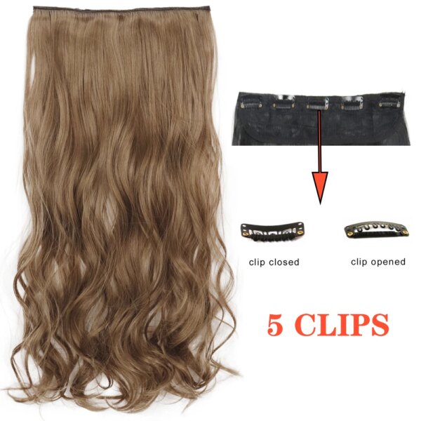 extension cheveux synthétiques lisses et longues