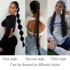 extension cheveux synthétique longue queue de cheval tressée 34 pouces pour femmes