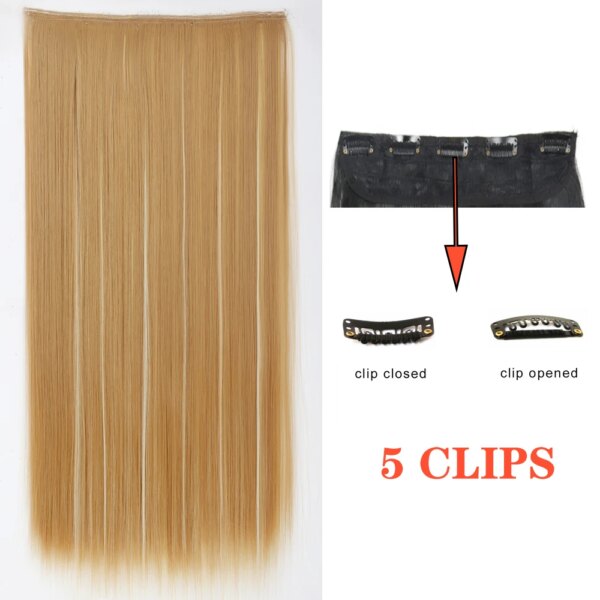 extension cheveux synthétiques lisses et longues