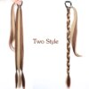 extension cheveux synthétique longue queue de cheval tressée 34 pouces pour femmes
