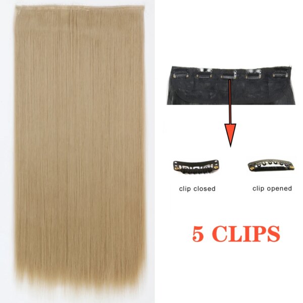 extension cheveux synthétiques lisses et longues