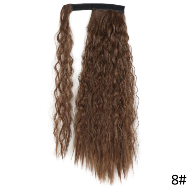 extension cheveux synthétiques à clipser, queue de cheval longue et lisse