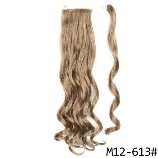 extension cheveux synthétiques à clipser, queue de cheval longue et lisse