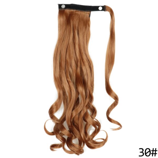 extension cheveux synthétiques à clipser, queue de cheval longue et lisse