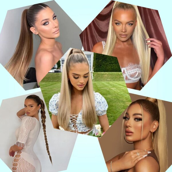 extension cheveux synthétiques longues et droites