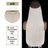 Extension cheveux synthétiques sans Clips, fil Invisible