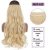 Extension cheveux synthétiques sans Clips, fil Invisible