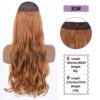 Extension cheveux synthétiques sans Clips, fil Invisible