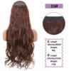 Extension cheveux synthétiques sans Clips, fil Invisible