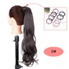 extension cheveux synthétique longue ondulée brune