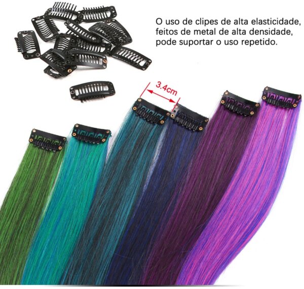 extension cheveux synthétique à Clip, postiche lisse à 57 couleurs