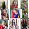 extension cheveux synthétique à Clip, postiche lisse à 57 couleurs