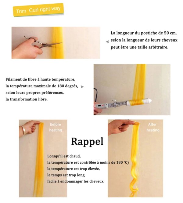 extension cheveux synthétique à Clip, postiche lisse à 57 couleurs