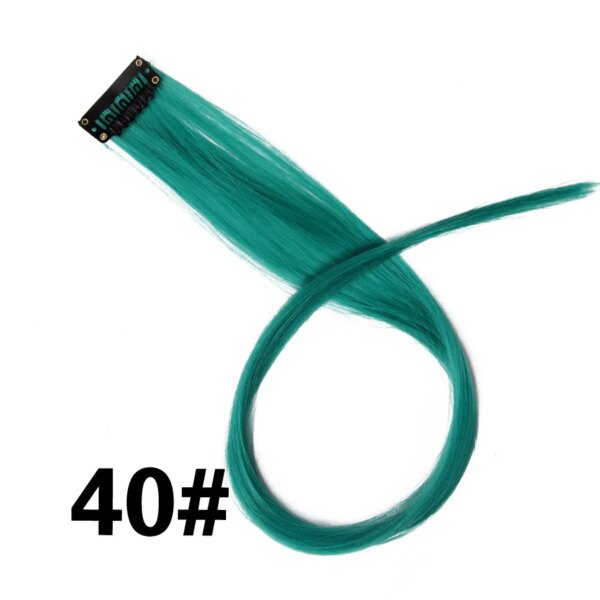 extension cheveux synthétique à Clip, postiche lisse à 57 couleurs