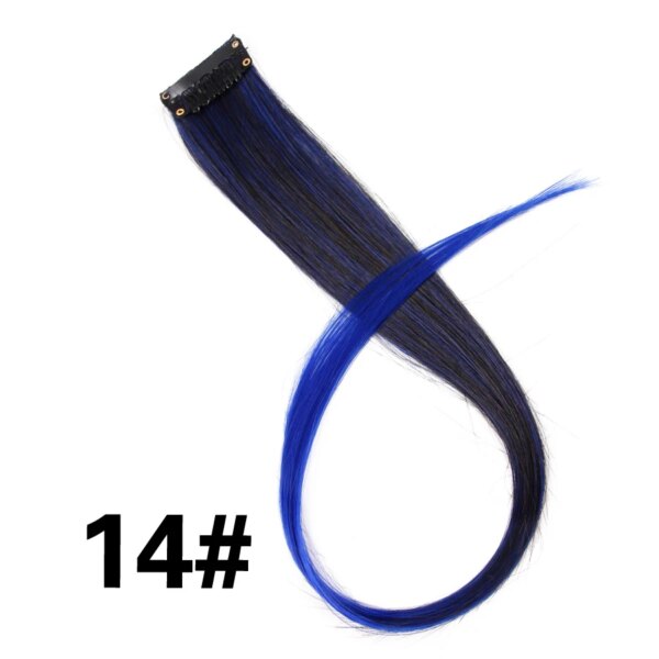 extension cheveux synthétique à Clip, postiche lisse à 57 couleurs