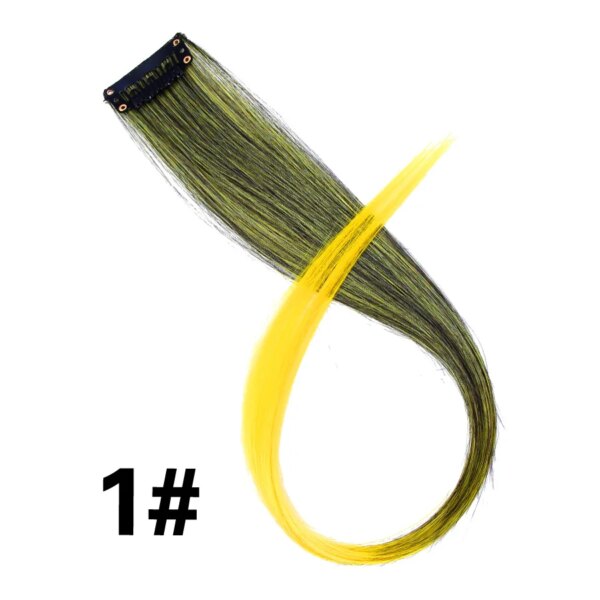 extension cheveux synthétique à Clip, postiche lisse à 57 couleurs