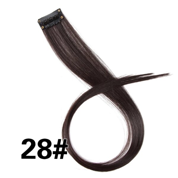 extension cheveux synthétique à Clip, postiche lisse à 57 couleurs