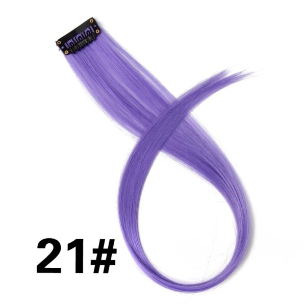 extension cheveux synthétique à Clip, postiche lisse à 57 couleurs