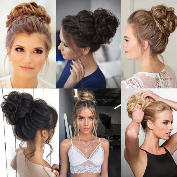 extension cheveux à Chignon, chouchous élastiques