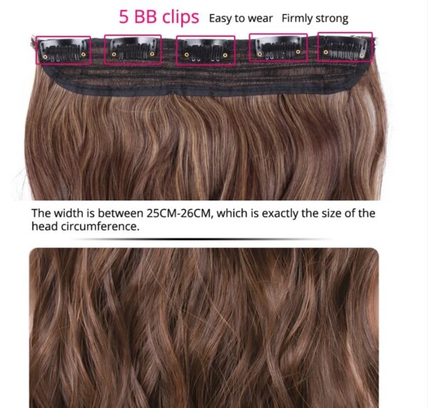 extension cheveux synthétiques à 5Clips