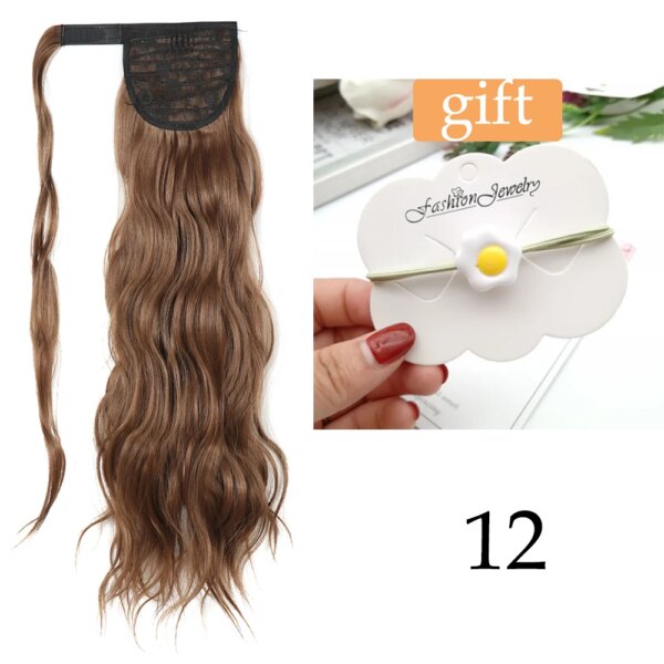 40253-e6825a.jpg extension cheveux synthétique longue queue de cheval ondulée avec pince à cheveux