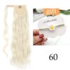 extension cheveux synthétique longue queue de cheval ondulée avec pince à cheveux