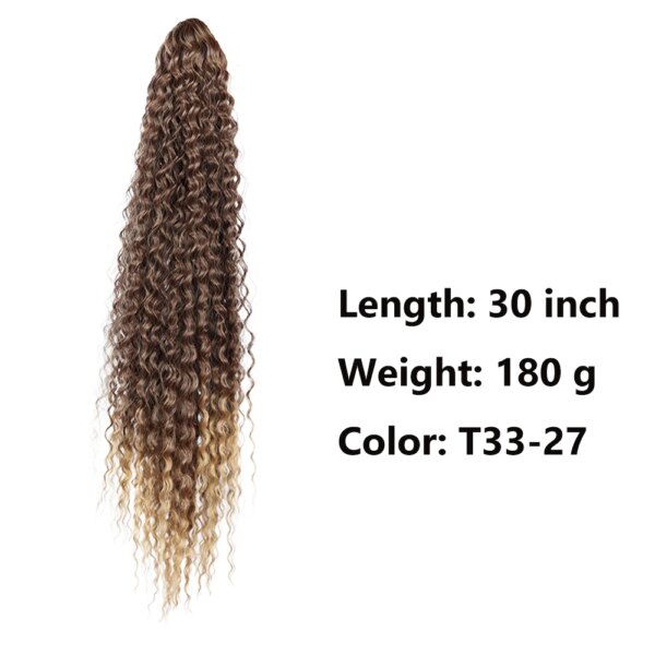 extension cheveux queue de cheval synthétique longue crépue et bouclée