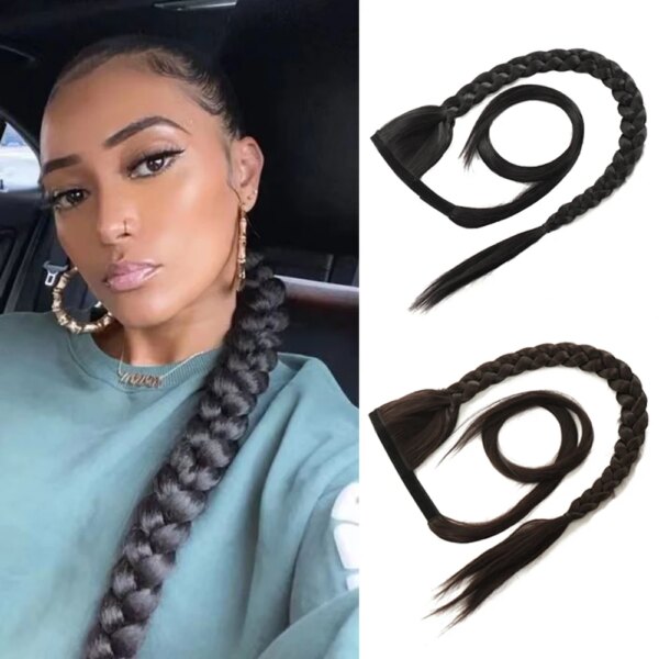 extension cheveux synthétiques pré-tressées, 30 pouces, 150g
