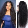 perruque femme Lace Frontal Wig Remy naturelle crépue bouclée