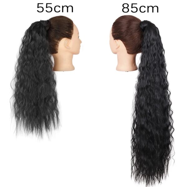 extension cheveux longue et bouclée, queue de cheval naturelle