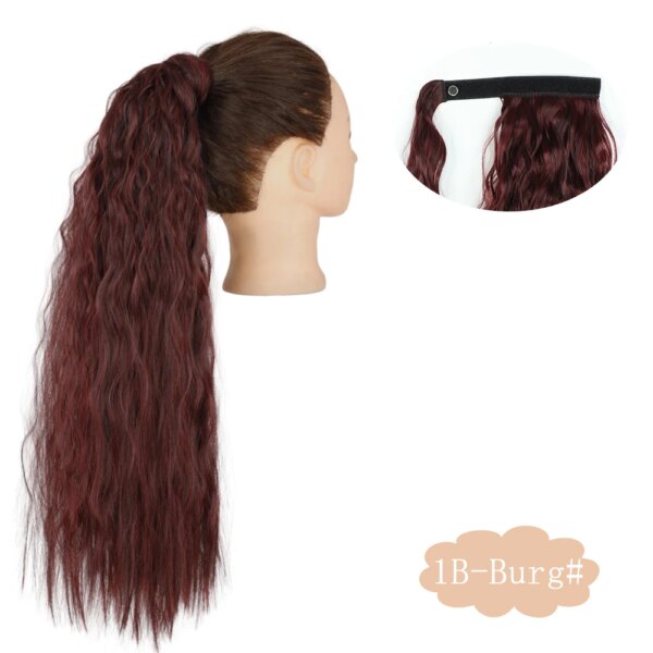 extension cheveux longue et bouclée, queue de cheval naturelle