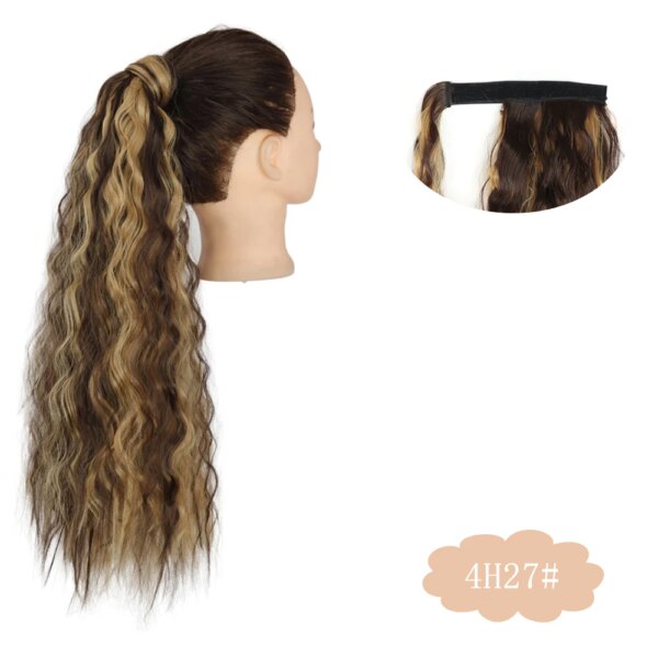 extension cheveux longue et bouclée, queue de cheval naturelle