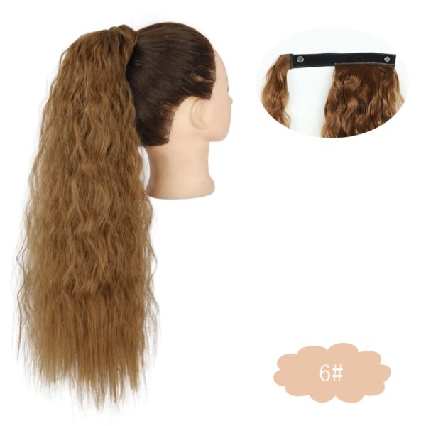 extension cheveux longue et bouclée, queue de cheval naturelle