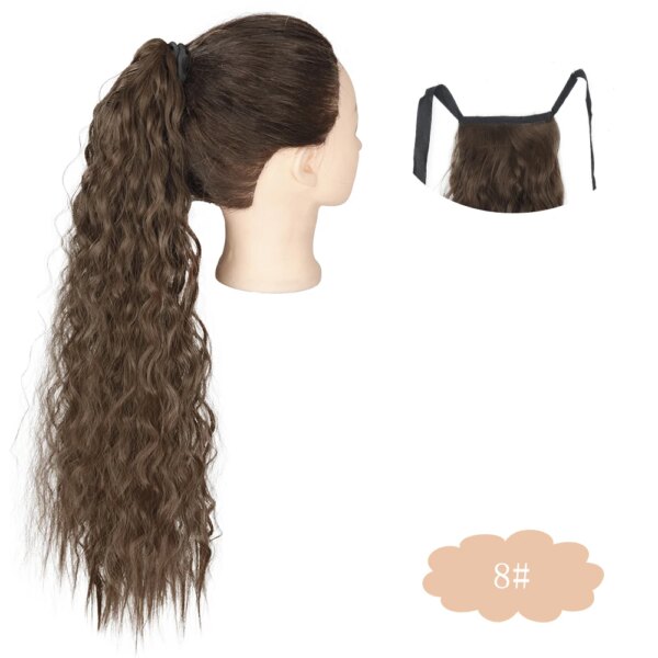 extension cheveux longue et bouclée, queue de cheval naturelle