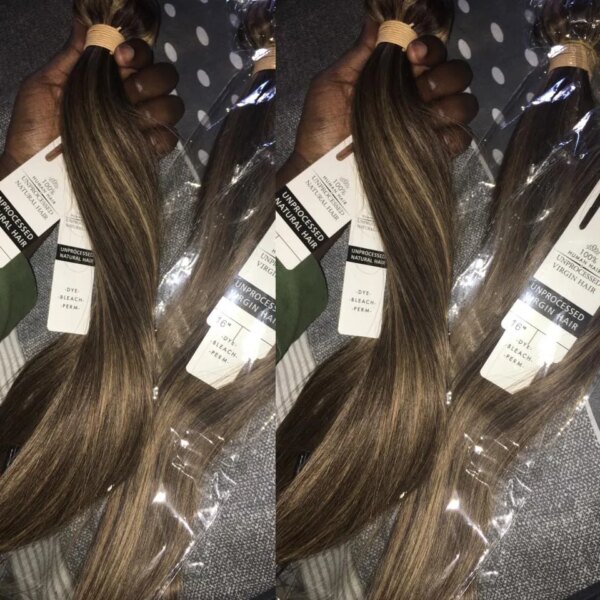 meche cheveux malaisiennes naturelles Remy lisses brun ombré