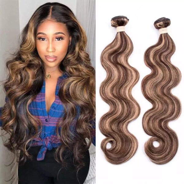 meche cheveux malaisiennes naturelles Remy lisses brun ombré
