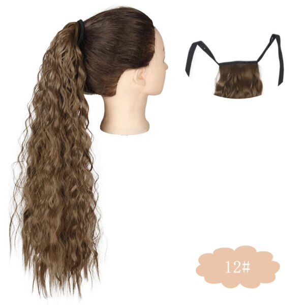 extension cheveux longue et bouclée, queue de cheval naturelle