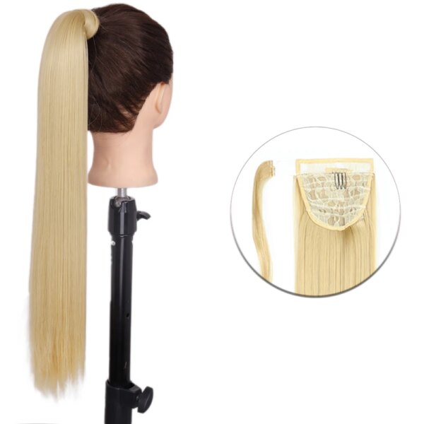 extension cheveux synthétiques en queue de cheval ondulée