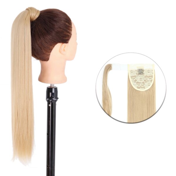 extension cheveux synthétiques en queue de cheval ondulée