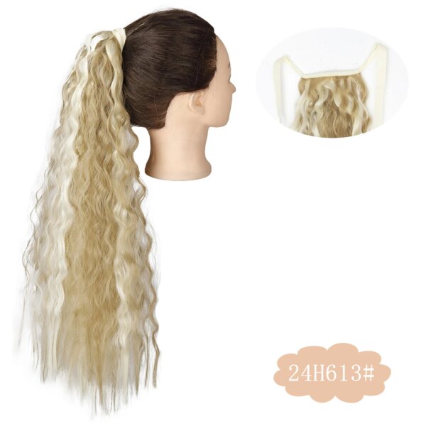 extension cheveux longue et bouclée, queue de cheval naturelle